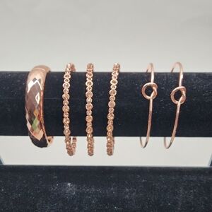 Rose Gold-tone Bundle Of Bracelets